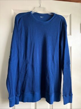 GAP Royal Blue Waffle Knit Long Sleeve Crewneck